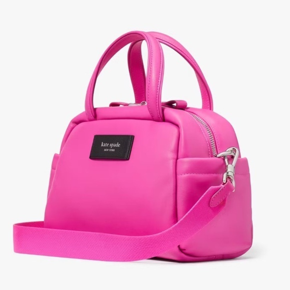 Kate Spade Puffed Satchel Crossbody Vivid Snapdragon